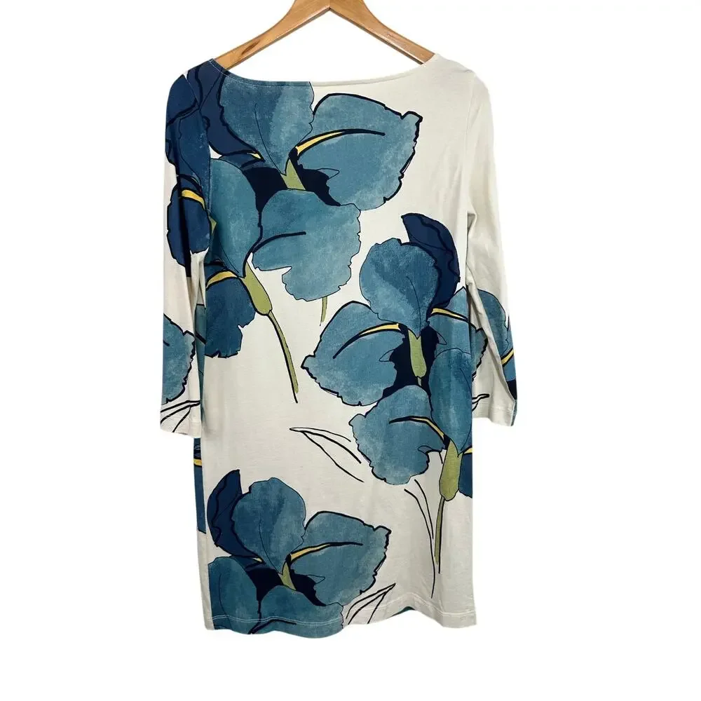 Tory Burch Pima Cotton Bonnie Shift Dress Floral Size S Oasis Persica